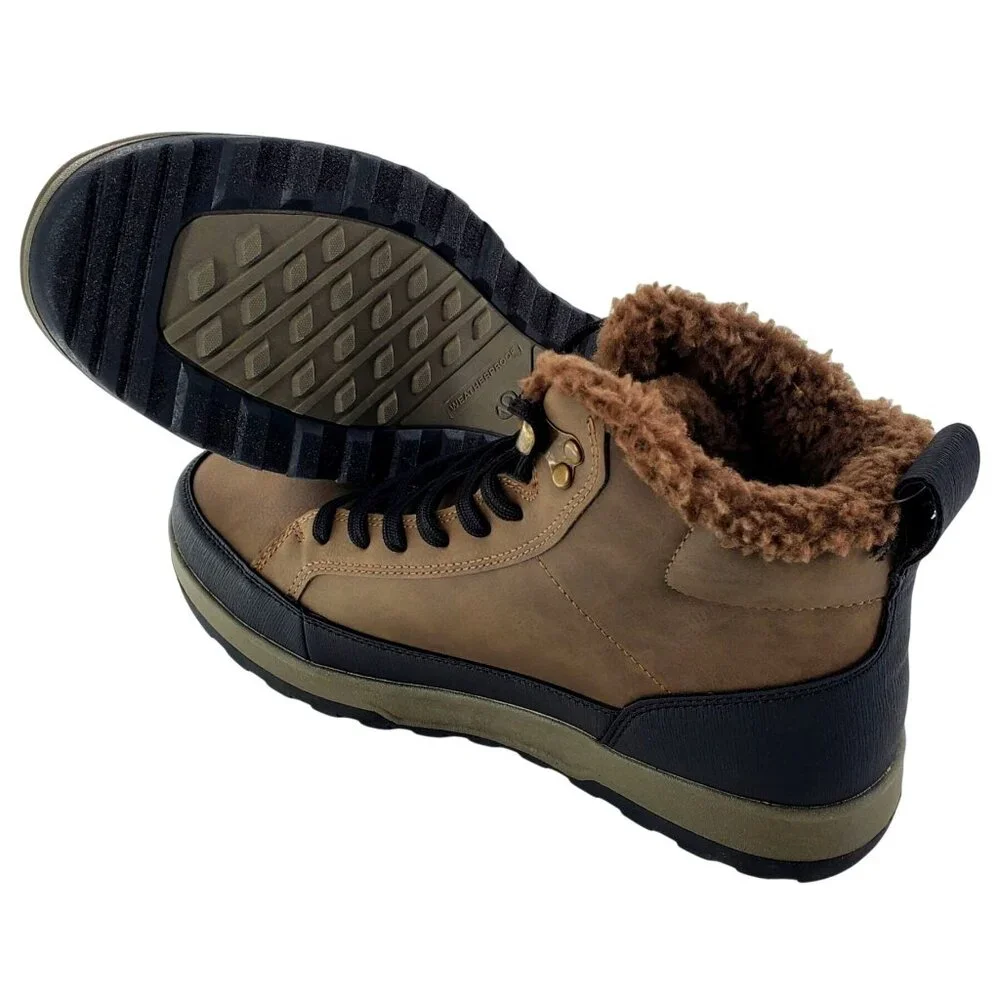 Weatherproof 10 Men Winter Boots Logjam Shearling Lace-up Outdoor Snow Shoes